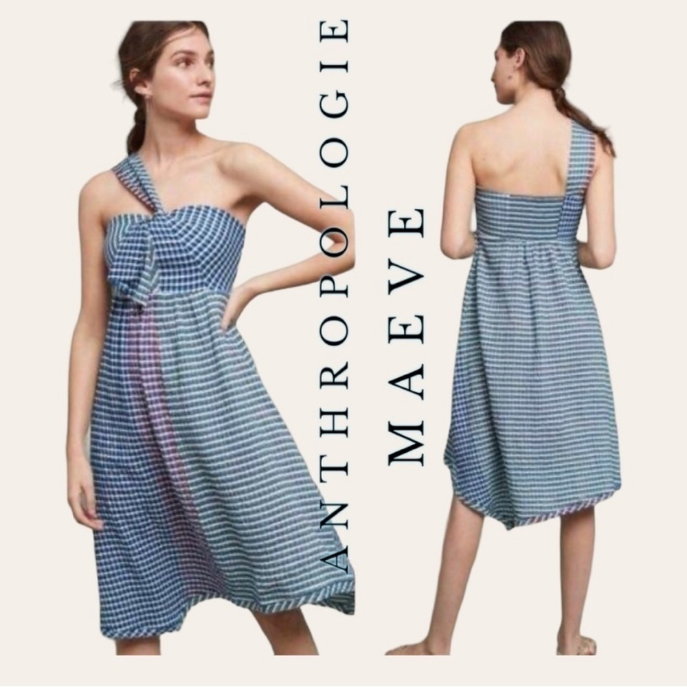 Anthropologie Maeve One Shoulder Midi Dress